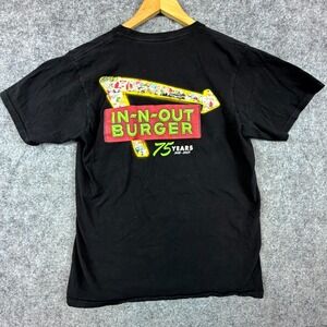 In-N-Out Burger T-Shirt Mens M Black 75th Anniversary Graphic Cotton Crew Neck